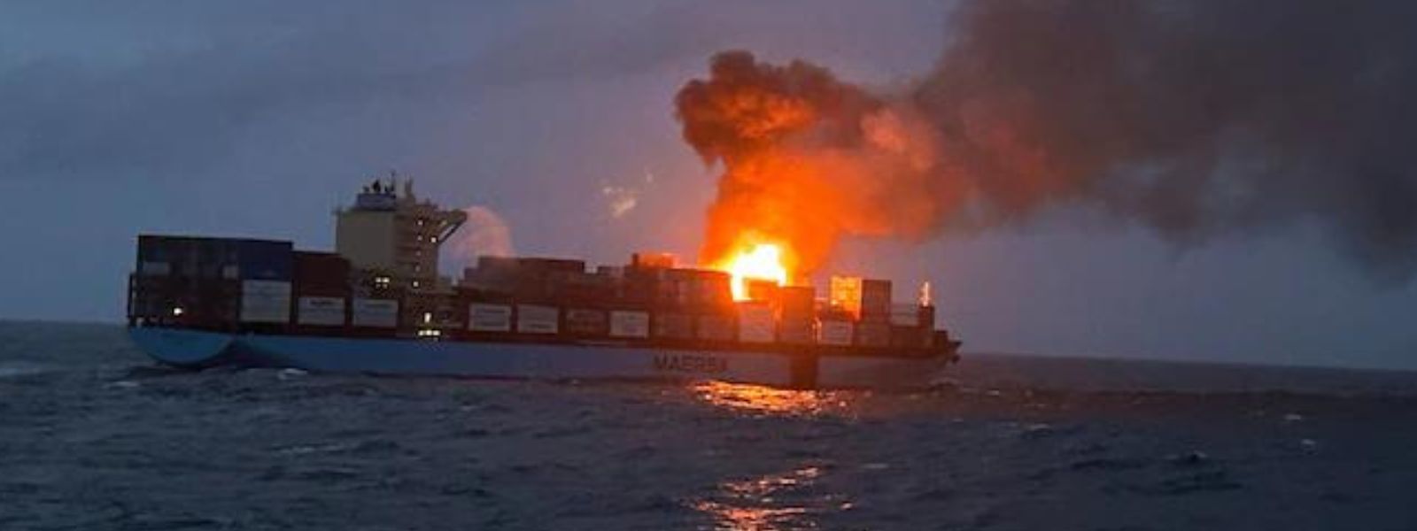 Sri Lanka-Bound Cargo Ship Engulfed in Flames